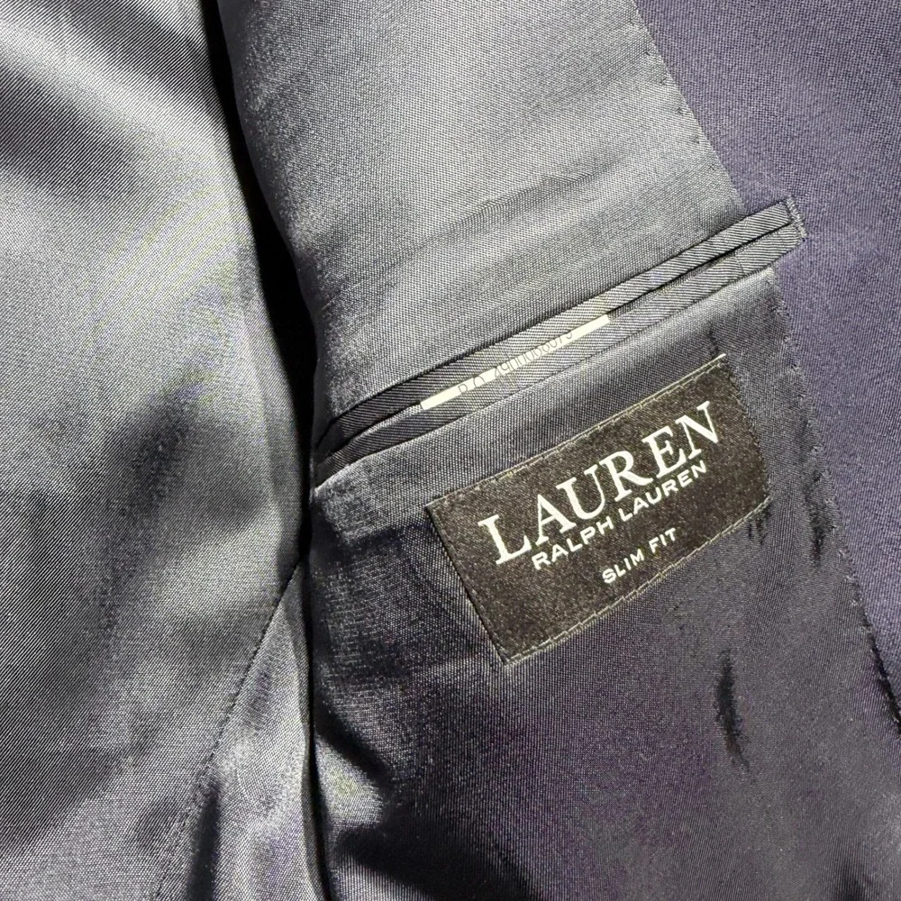 Lauren Ralph Lauren Blazer Men 39S Navy Blue Slim Fit 100% Wool 2-Button Jacket